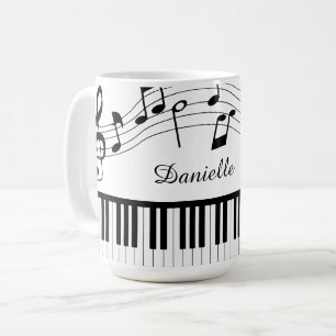 Muzieknoten Piano Persoonlijke Aangepaste Kleuren Koffiemok