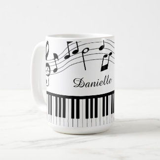 Muzieknoten Piano Persoonlijke Aangepaste Kleuren Koffiemok