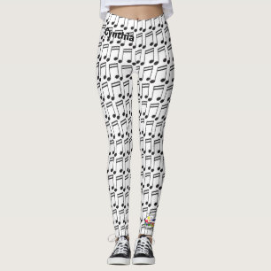 muzieknoten Pianotoetsenborden Guitar-Leggings Leggings
