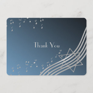 muzieknoten platte kaartborden Mitzvah Hartelijk d Bedankkaart