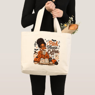 Muzieknoten Pompoen Koffie Tote Canvas Tas