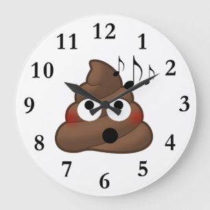 Muzieknoten Poop Emoji Grote Klok