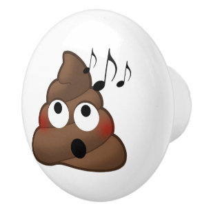 muzieknoten Poop Emoji Keramische Knop