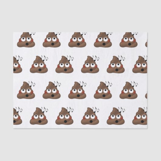 muzieknoten Poop Emoji Tissuepapier (Voorkant)