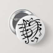 Muzieknoten Ronde Button 5,7 Cm (Voorkant /achterkant)