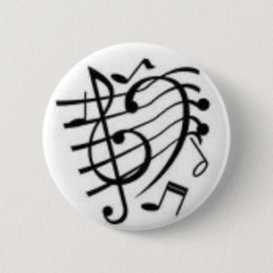 Muzieknoten Ronde Button 5,7 Cm