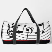 Muzieknoten Rood Wit & Zwart Plunjezak (Voorkant)