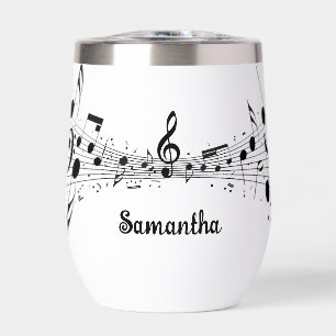 Muzieknoten Score Ontwerp Thermische Wijn Tumbler