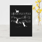 Muzieknoten speelse kat kaart (Gele Bloem)