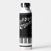 Muzieknoten Toetsenbord Monogram Naam Aangepaste k Waterfles (Links)