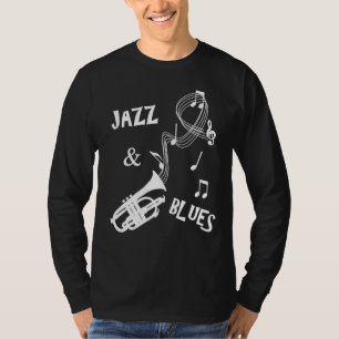 Muzieknoten Trumpet Graphic voor Jazz & Blues T-shirt