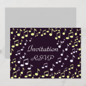 Muzieknoten-Uitnodiging_ Kaart (Voorkant / Achterkant)