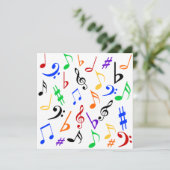 Muzieknoten  Uitnodiging - Multi (Staand voorkant)