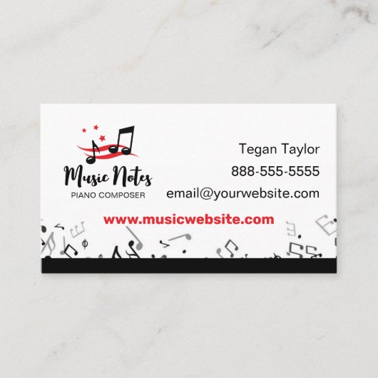 Muzieknoten-Visitekaartje Visitekaartje (Voorkant)