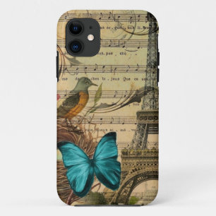 muzieknoten voor gaffeltoren met eiffeltoren iPhone 11 hoesje