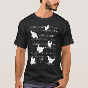 Muzieknoten voor kippen en kippen t-shirt