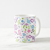muzieknoten voor muziekkleurpatronen koffiemok (Voorkant rechts)