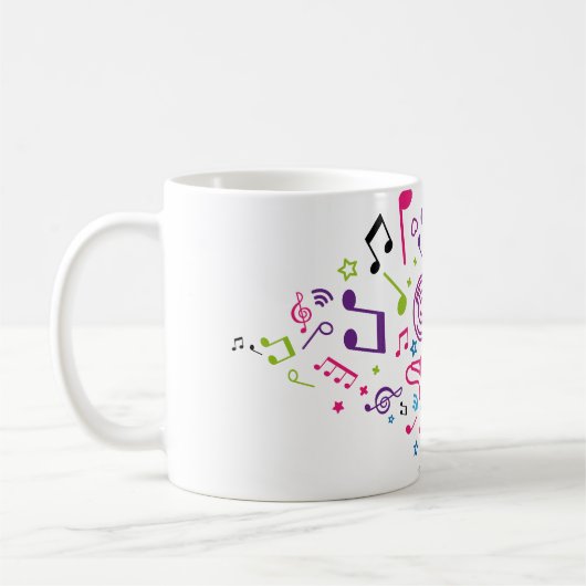 muzieknoten voor muziekkleurpatronen koffiemok (Links)