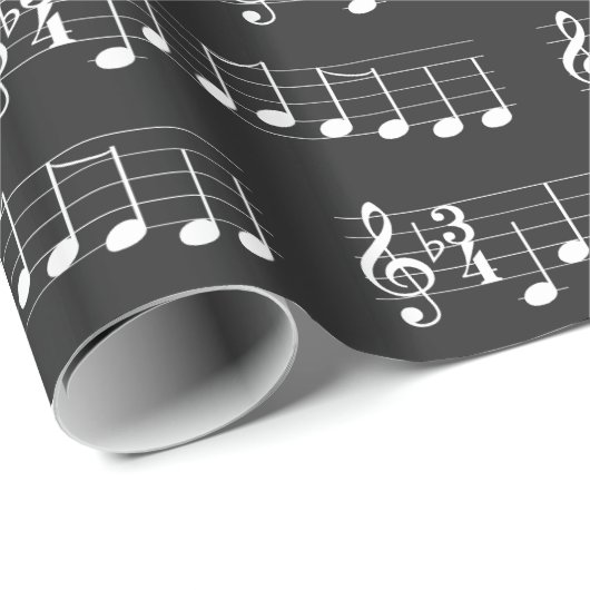 Muzieknoten Wij wensen u een prettige kerstkoorden Cadeaupapier (Rol Hoek)