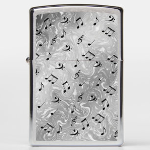 muzieknoten ZIPPO-geborsteld Chrome Pocket Lighter
