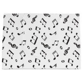 Muzieknoten zwart en wit groot cadeauzakje (Voorkant)