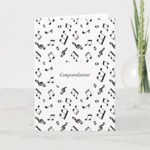 Muzieknoten zwart en wit kaart