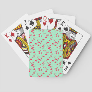 Muzieknotenpatroon Pokerkaarten