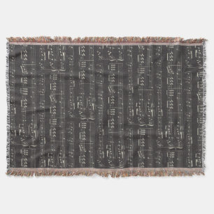 Muzieknotitie Blanket Muziek Thema zwart-wit Deken