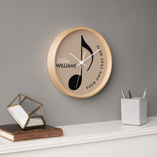 Muzieknotitie op Wall_Clock met naam (Kantoor)