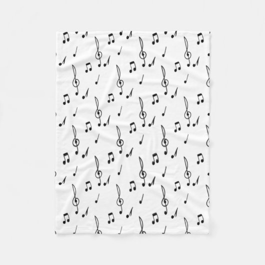 muzieknotitie Pattern Music Theme Treble Clef Fleece Deken (Voorkant)