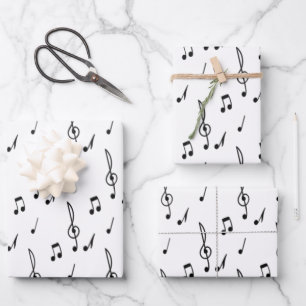 muzieknotitie Pattern Music Theme Treble Clef Inpakpapier Vel