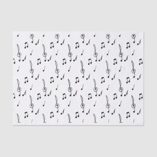 muzieknotitie Pattern Music Theme Treble Clef Tissuepapier (Voorkant)