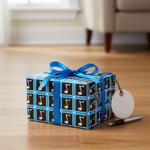 Muzieknotitie vet minimalistisch muzikaal symbool cadeaupapier