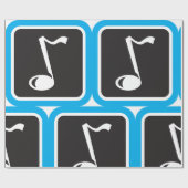 Muzieknotitie vet minimalistisch muzikaal symbool cadeaupapier (Vlak)