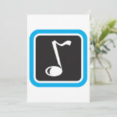 Muzieknotitie vet minimalistisch muzikaal symbool kaart (Staand voorkant)