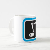Muzieknotitie vet minimalistisch muzikaal symbool koffiemok (Voorkant links)