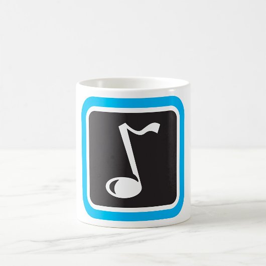 Muzieknotitie vet minimalistisch muzikaal symbool koffiemok