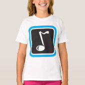 Muzieknotitie vet minimalistisch muzikaal symbool t-shirt (Voorkant)