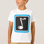 Muzieknotitie vet minimalistisch muzikaal symbool t-shirt (Voorkant)