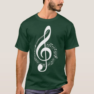 Muzieknotitie White Treble Clef Musical-symbool vo T-shirt