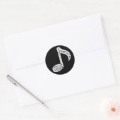 Muzieknotitie -Witte Sticker (Envelop)