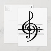 Muzieknotitieontwerp Briefkaart (Voorkant / Achterkant)