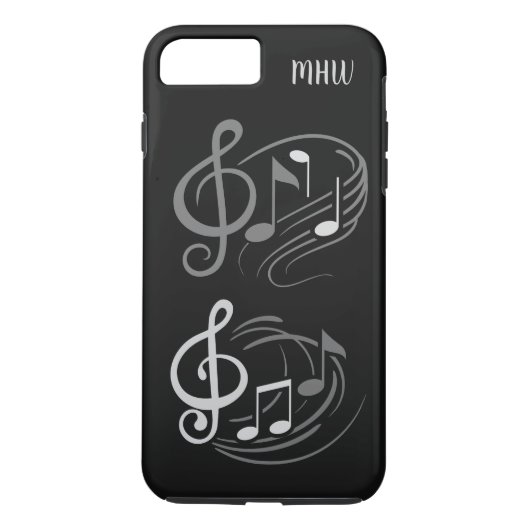 Muzieknotities Aangepaste monogram telefoondoosjes Case-Mate iPhone Case (Achterkant)
