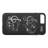 Muzieknotities Aangepaste monogram telefoondoosjes Case-Mate iPhone Case (Achterkant (Horizontaal))
