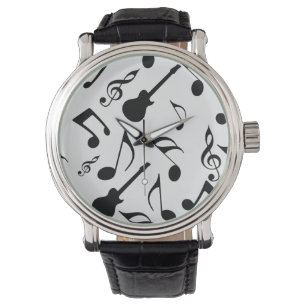 Muzieknotities - Blad muziekontwerp Horloge
