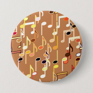 Muzieknotities — Caramel Tan, Multi Ronde Button 7,6 Cm