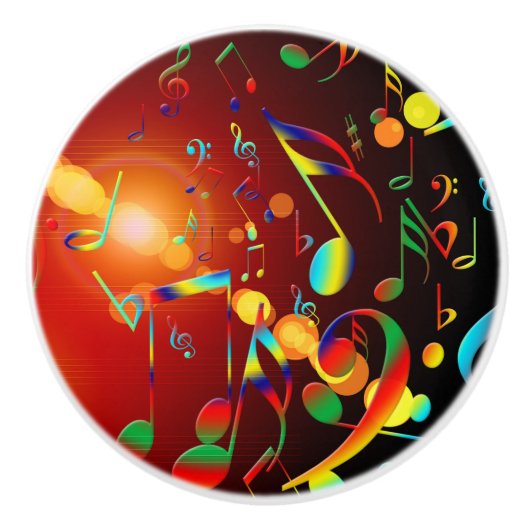 Muzieknotities dansen keramische knop (Voorkant)