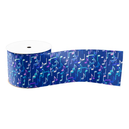 Muzieknotities — indigo blauw, multi grosgrain lint (Spoel)