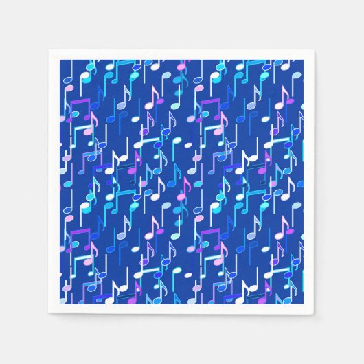 Muzieknotities — indigo blauw, multi servetten (Voorkant)