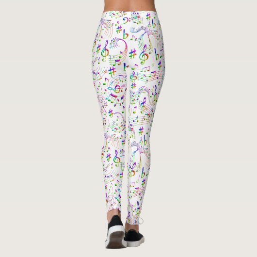 Muzieknotities kleurig leggings (Achterkant)